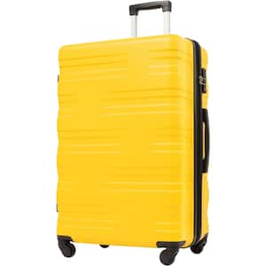 29.5 in. Yellow Expandable ABS Hardside Spinner Luggage 28" Suitcase with TSA Lock, Telescoping Handle