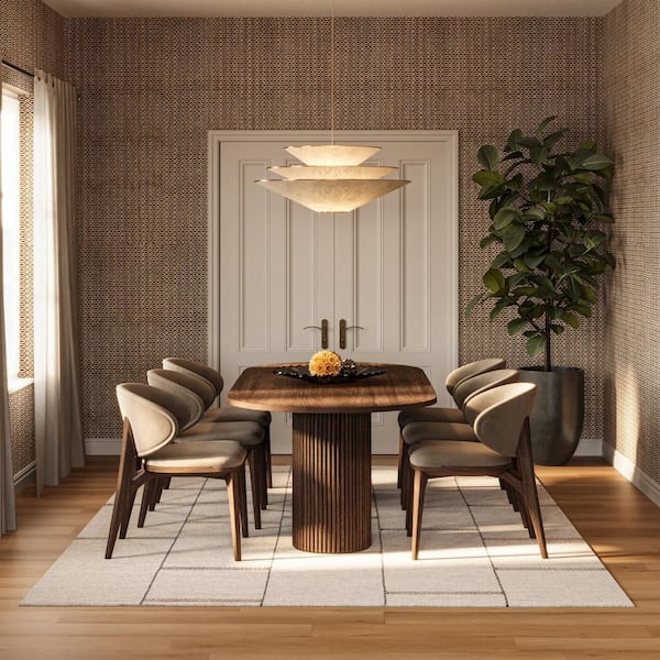 Carmeon Hamilton x Rugs Shiloh Bohemian Striped Wool Beige 6 ft. x 9 ft. Indoor Area Rug