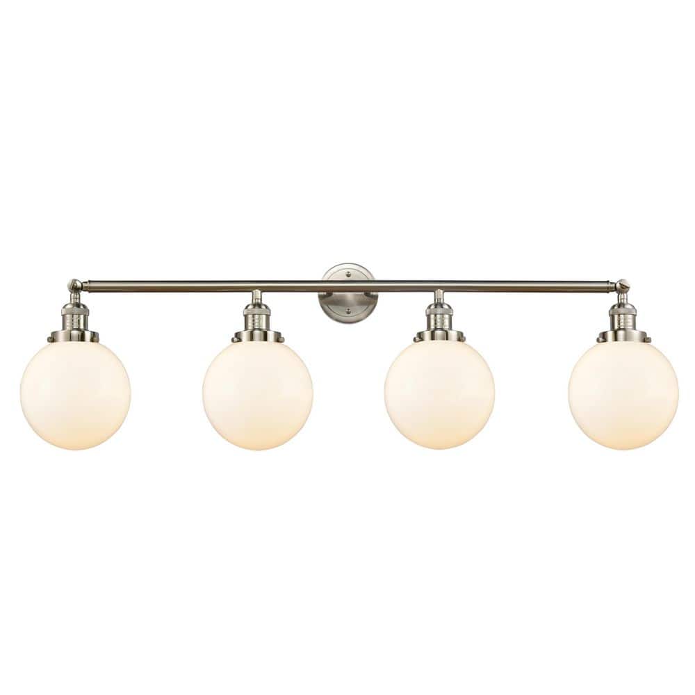 Beacon 44 in. 4-Light Brushed Satin Nickel Vanity Light with Glass Shade price history on PriceWatchPro