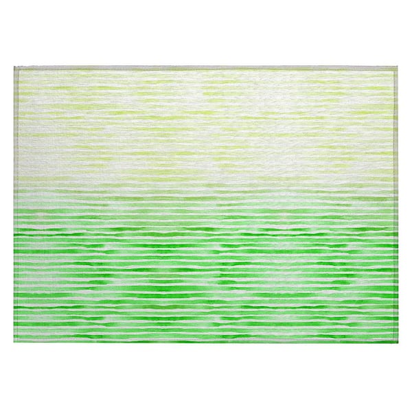 Addison Rugs Surfside Green 1 ft. 8 in. x 2 ft. 6 in. Geometric Indoor/Outdoor Area Rug