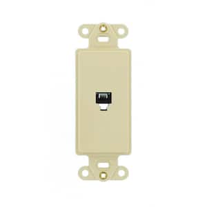 Ivory 1-Gang Data Jack Wall Plate (1-Pack)