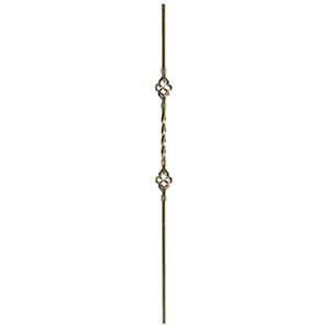 44 in. x 1/2 in. Oil Rubbed Copper Double Basket Hollow Iron Baluster