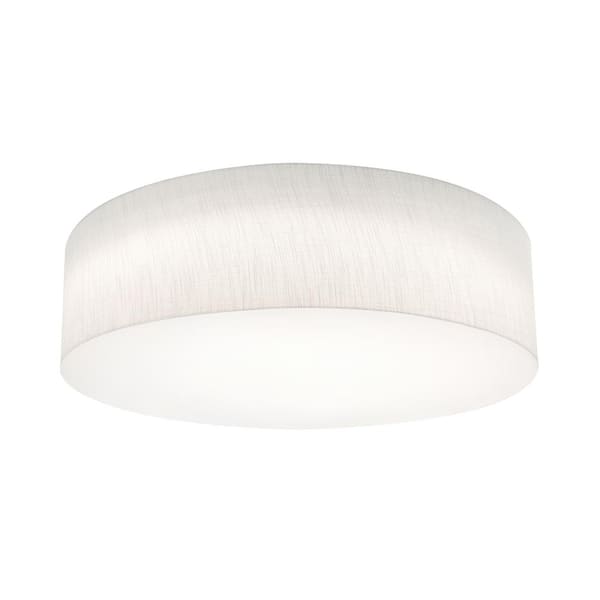 AFX 24 in. 42-Watt Integrated LED Flush Mount with White Fabric Shade