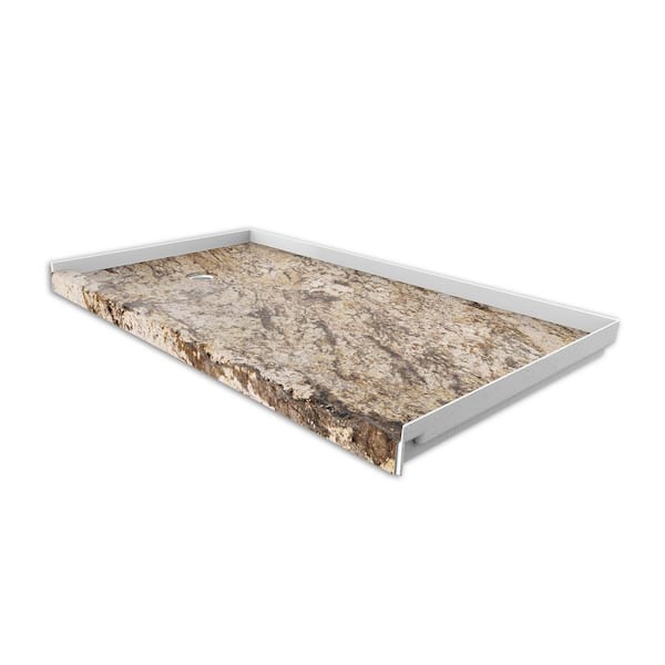 FlexStone 32 in. x 60 in. Single Threshold Shower Base with Left Hand Drain in Golden Beaches