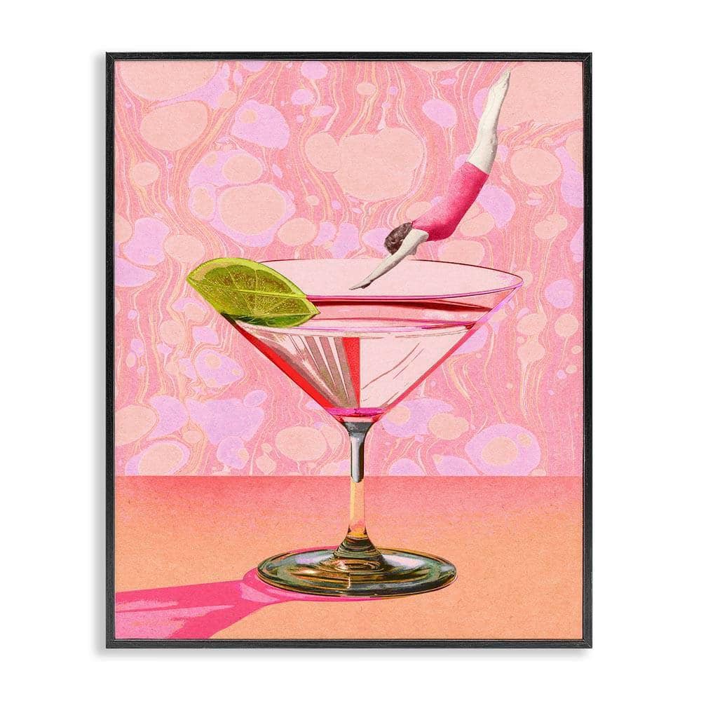 UPC 199235239870 product image for Diver in Cocktail by Daphne Polselli Black Framed Food Giclee Art Print 20 in. x | upcitemdb.com