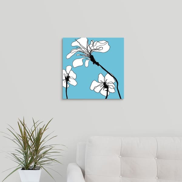 GreatBigCanvas "Flowers in Blue 1" by Loeber Mette Canvas Wall Art
