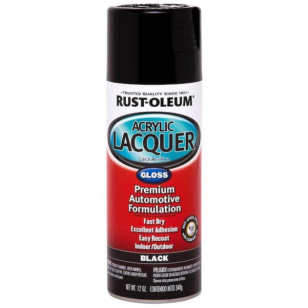 Rust-Oleum Automotive 12 oz. Acrylic Lacquer Gloss Black Spray Paint (6-Pack)  253365 - The Home Depot