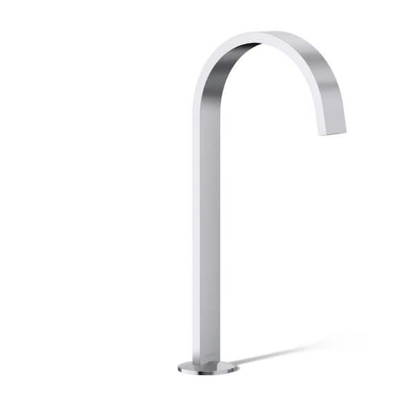 KOHLER Components Tall Bathroom Sink Spout with Ribbon Design in Polished Chrome