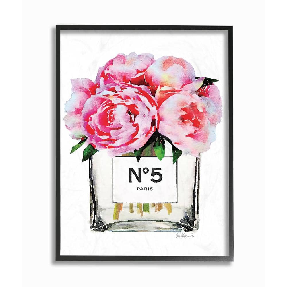 Glam Paris Vase with Pink Peony by Amanda Greenwood Framed Wall Art