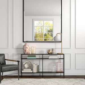 Sivil 55 in. Blackened Bronze Rectangle Metal Console Table with Metal Shelves