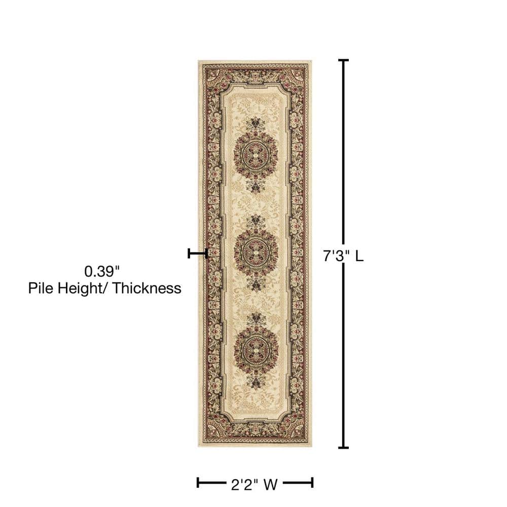 Ivory Synthetic Traditional Handmade Rectangle Rug