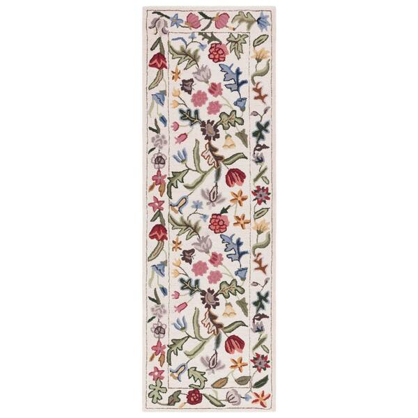 Chelsea 2 ft. x 19 ft. Ivory/Green Floral Runner Rug