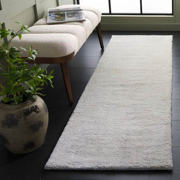Carmine 2 ft. x 8 ft. Ivory Modern Solid Runner Rug