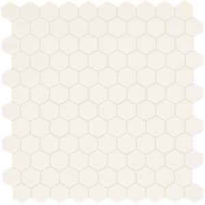 Uptown Glass Alabaster 11 in. x 12 in. Matte Glass Hexagon Mosaic Floor and Wall Tile (16.92 sq. ft. /case)