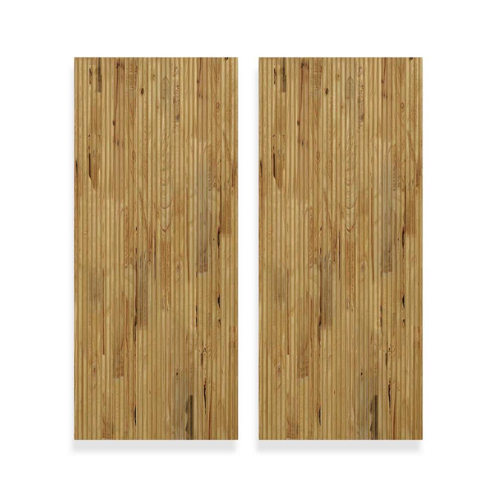 72 in. x 84 in. Japanese Series Pre Assemble Weather Oak Stained Pine Wood Interior Double Sliding Closet Doors price history on PriceWatchPro