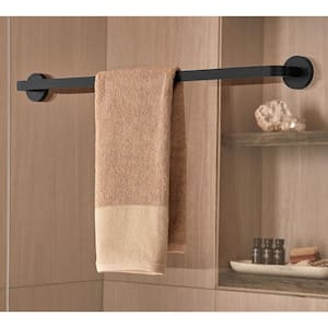 Vector 24 in. Back-to-Back Shower Door Towel Bar in Matte Black