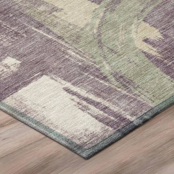 Chantille Machine Washable Indoor/Outdoor Abstract ACN2948 Plum 2 ft. x 7 ft. Runner Rug