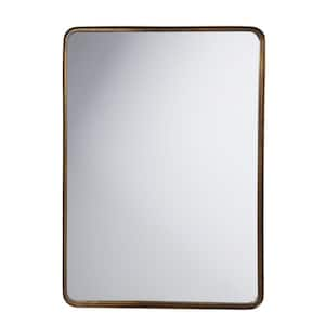 Waymire 20.25 in. W x 28 in. H Rectangle Iron Transitional Framed Gold Decorative Wall Mounted Mirrors