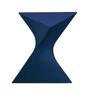 Randolph 15.75 in. Modern Triangle Accent End Table Lightweight Side Vanity Table in Navy Blue