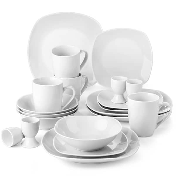 MALACASA Elisa 20-Piece Porcelain Dinnerware Set with Dinner