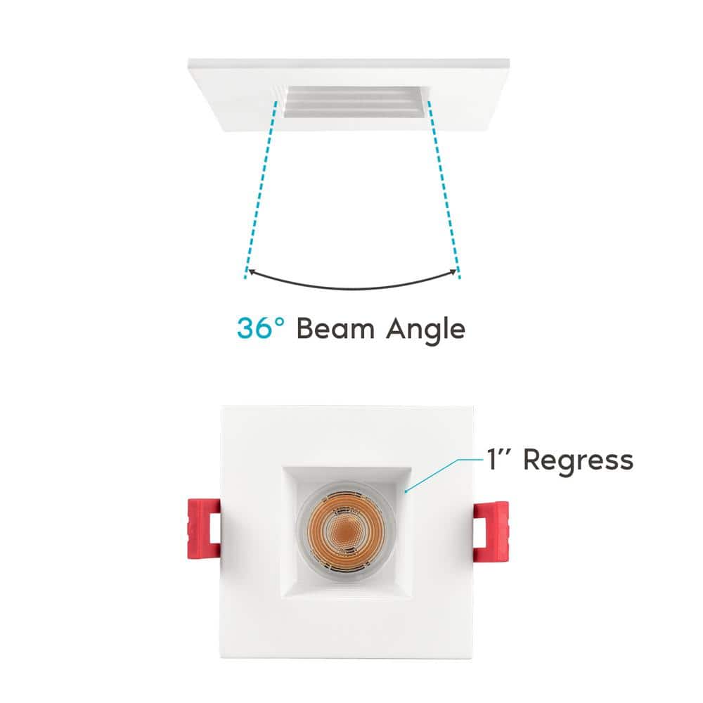 White Square Dimmable LED Recessed Lighting Kit