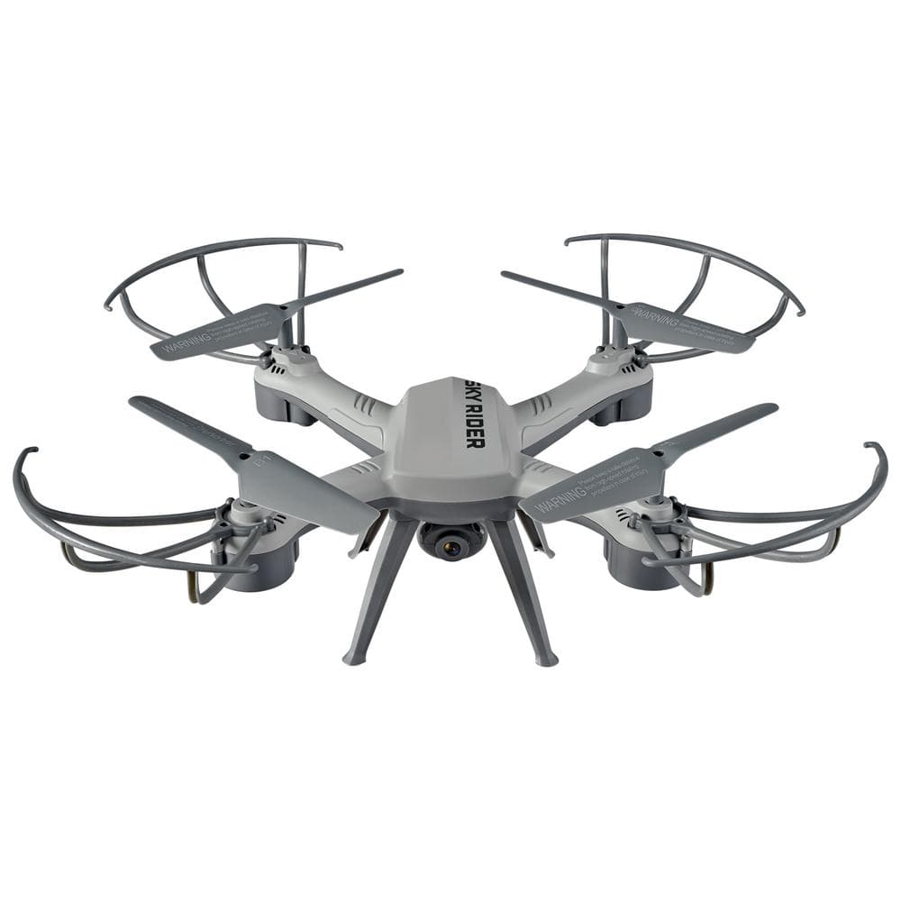 SKY RIDER X-32 Commander Quadcopter Drone with Wi-Fi Camera, Phone Holder and Remote, Matte Gray -  DRW332MG