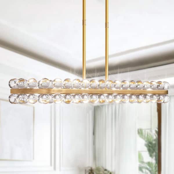 8-Light 36 in. Brass Crystal Modern Globe Dimmable Pendant Dining Kitchen Ceiling Lights Foyer Bedroom Lighting