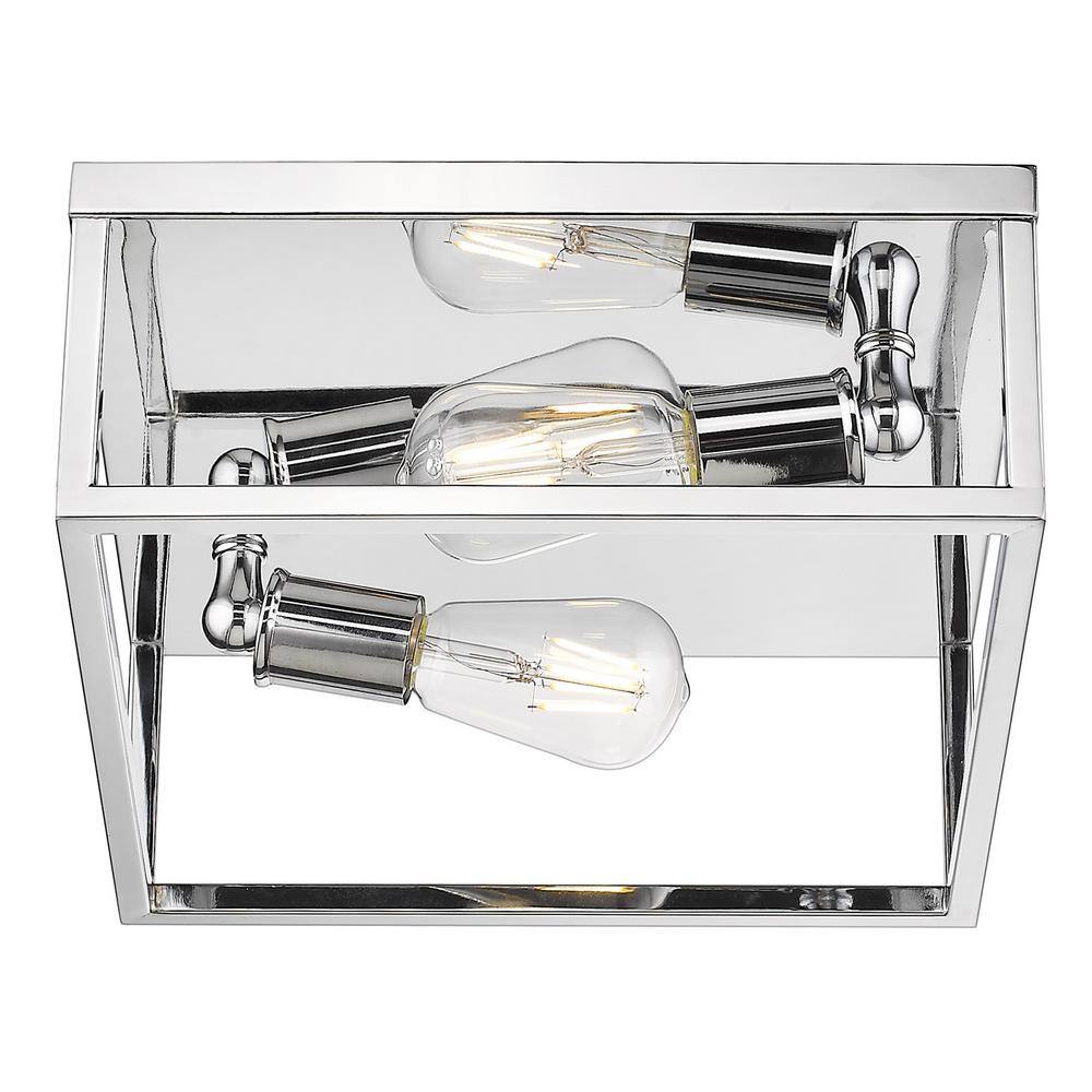 Wesson Transitional 12" Chrome and Glass LED Flush Mount