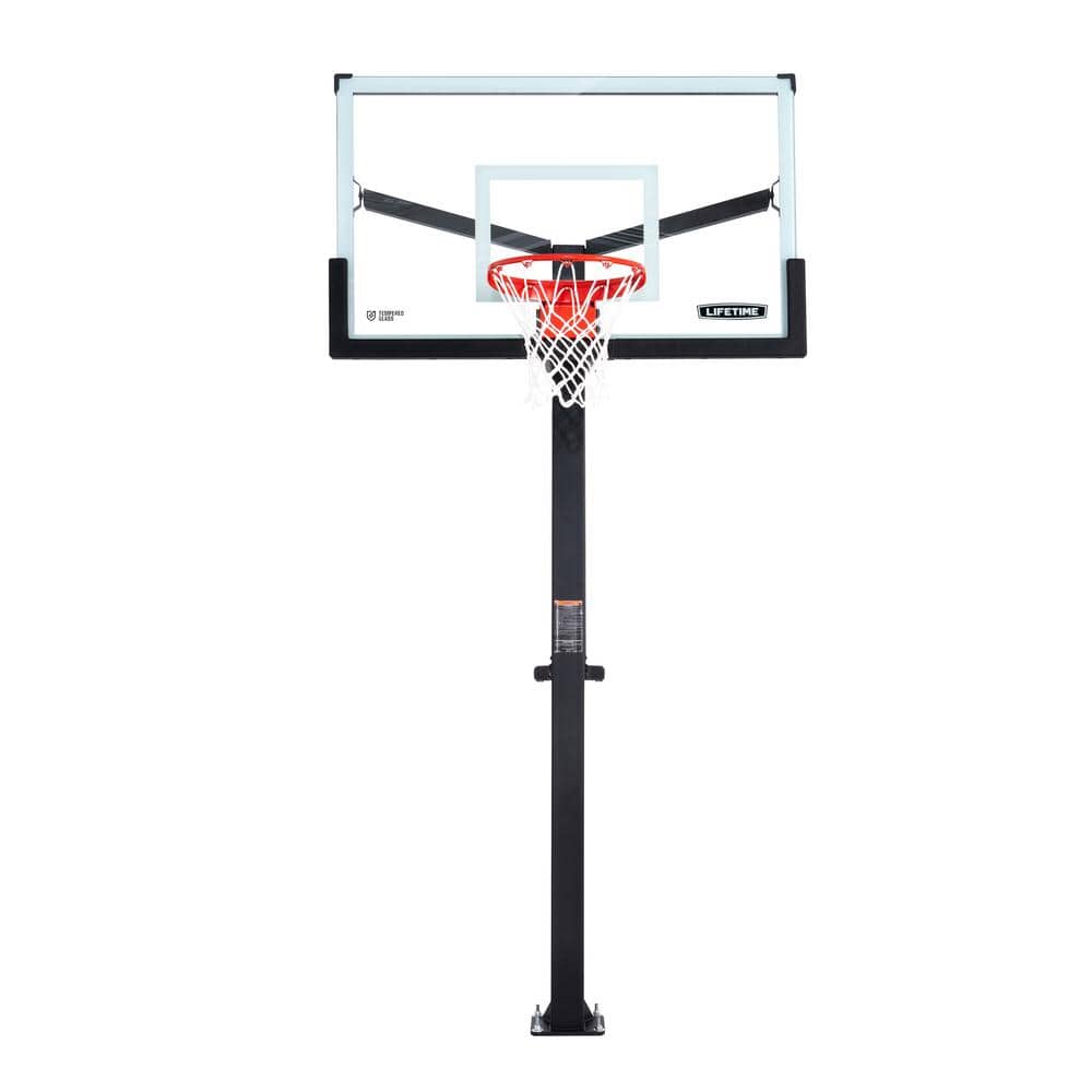 Lifetime 60 in. Tempered Glass Mammoth Bolt Down Basketball Hoop 90916 ...