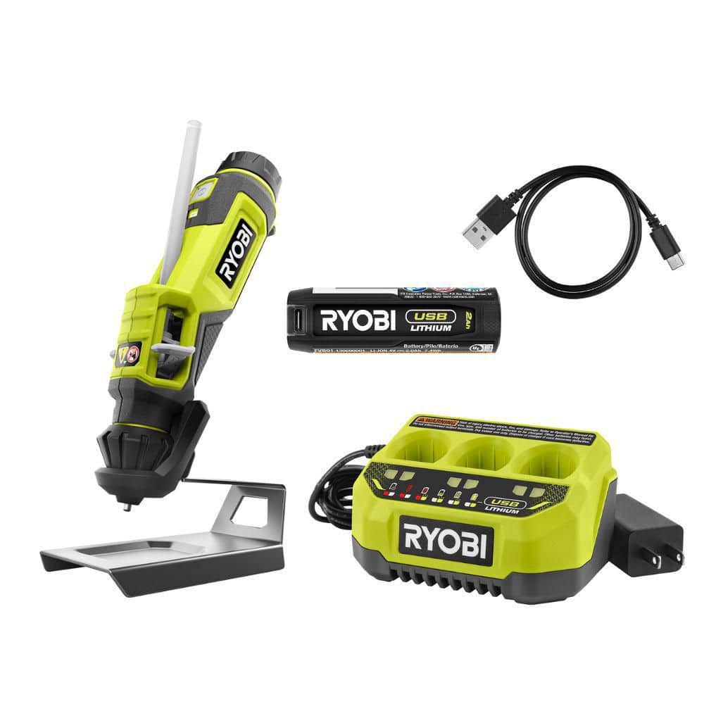 RYOBI USB Lithium Glue Pen Kit with 2.0 Ah USB Lithium Battery ...