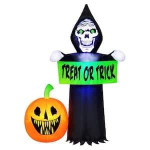 5.5 ft. Tall Halloween Inflatable Reaper and Pumpkin Scene