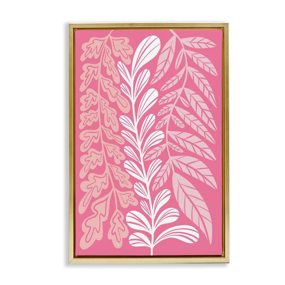 Peach Pink Long Plants by Martina Pavlova Gold Floater Frame Nature Graphic Art Print 31 in. x 21 in. price history on PriceWatchPro