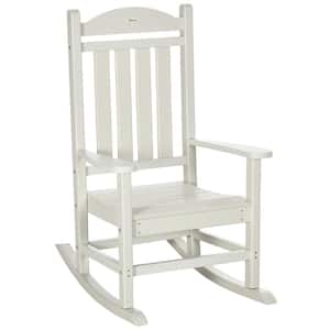 White HDPE Plastic Outdoor Rocking Chair