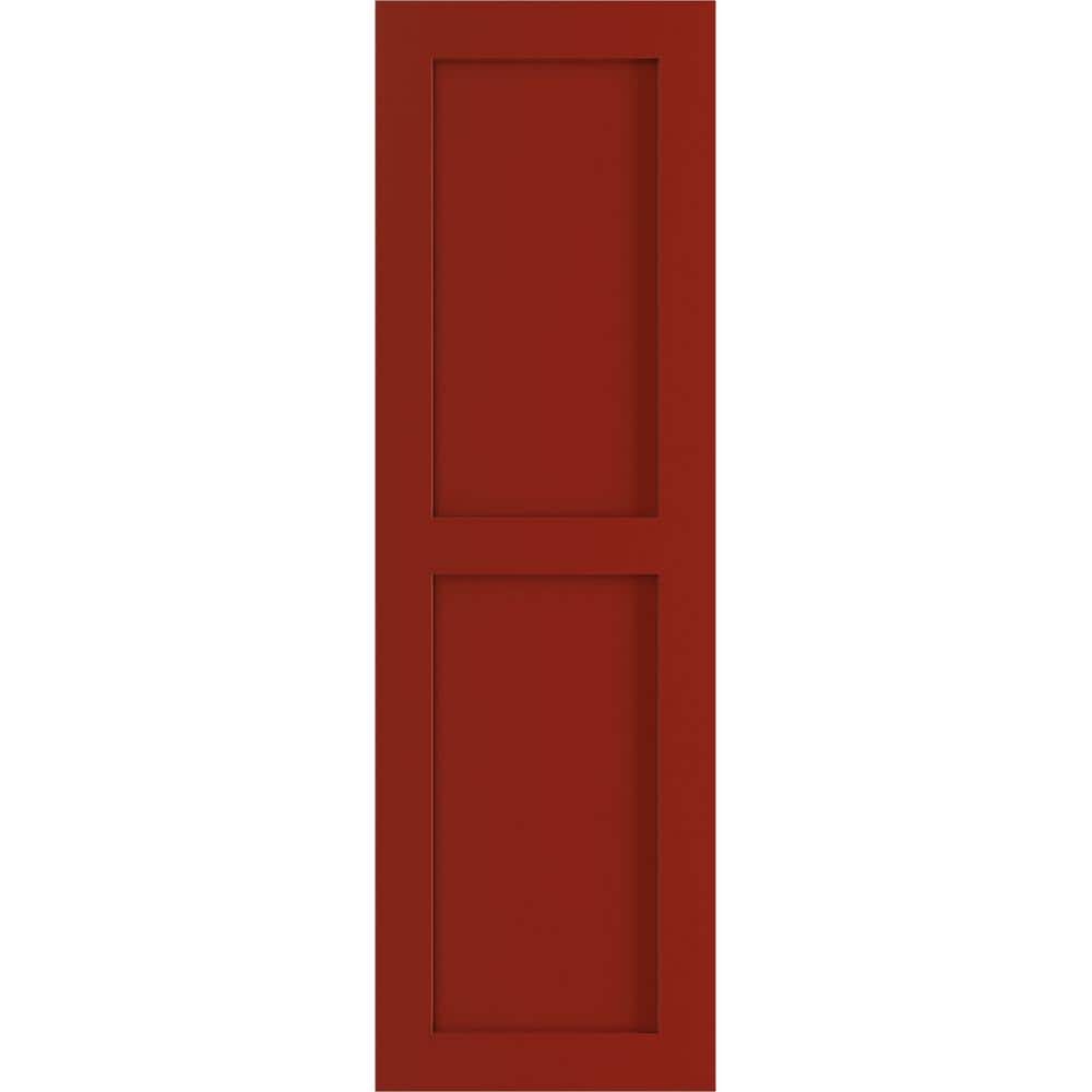 12 in. x 30 in. PVC True Fit Two Equal Flat Panel Shutters Pair in Fire Red price history on PriceWatchPro
