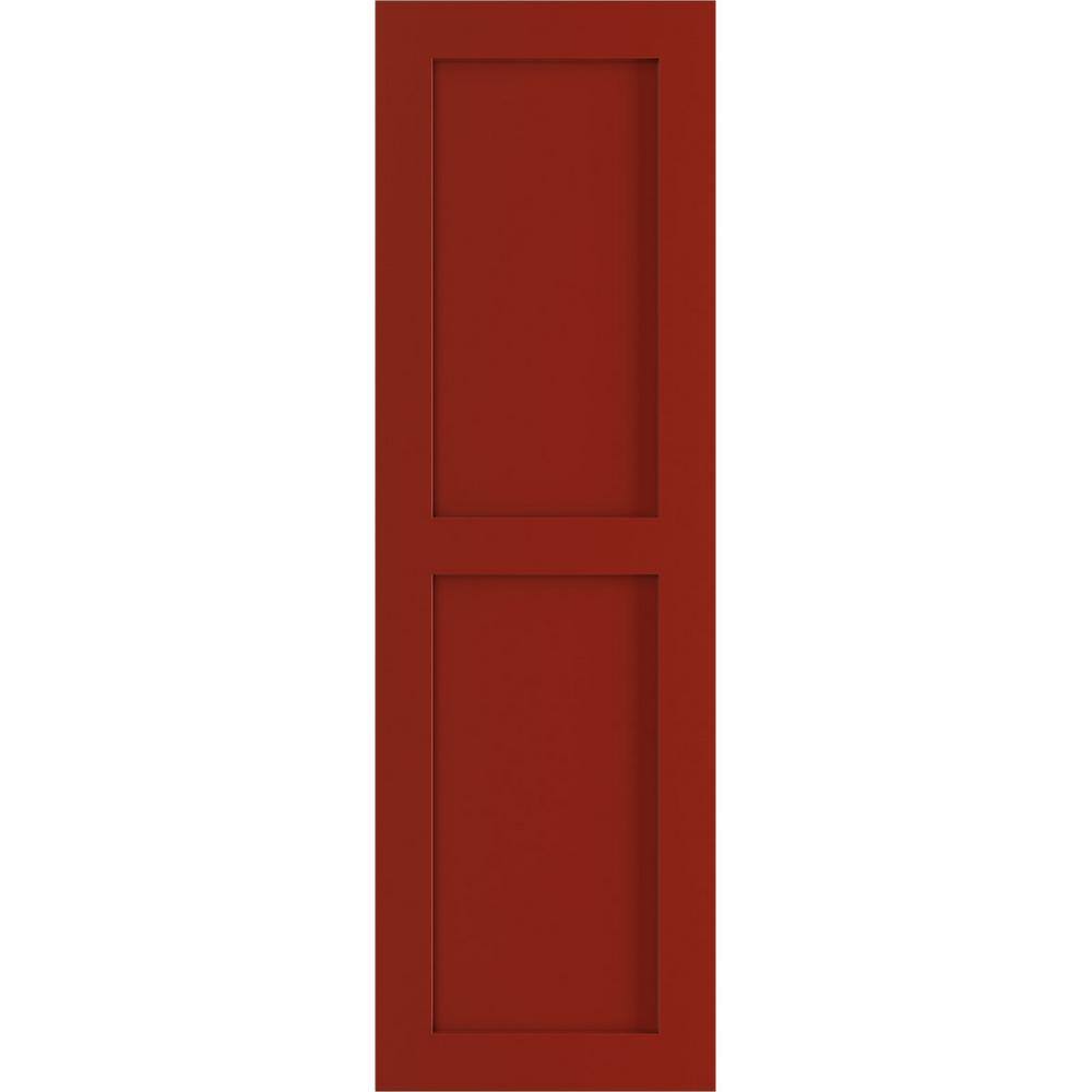 12 in. x 52 in. PVC True Fit Two Equal Flat Panel Shutters Pair in Fire Red price history on PriceWatchPro
