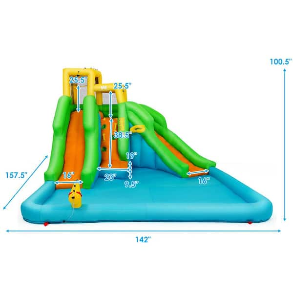 Costway Inflatable Bounce House Kids Bouncy Jumping Castle with Dual Slides  and 480-Watt Blower NP10370US - The Home Depot