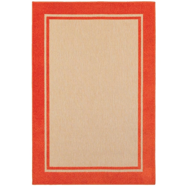 Bondi Tangerine 7 ft. x 10 ft. Outdoor Patio Area Rug