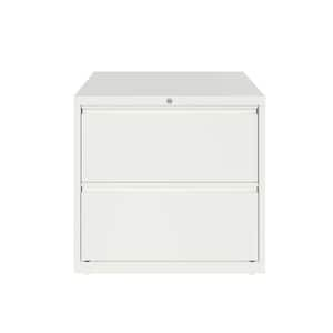 30 in. W 2-Drawer White Metal Lateral File Cabinet for Home and Office, Holds Letter, Legal and A4 Hanging Folders