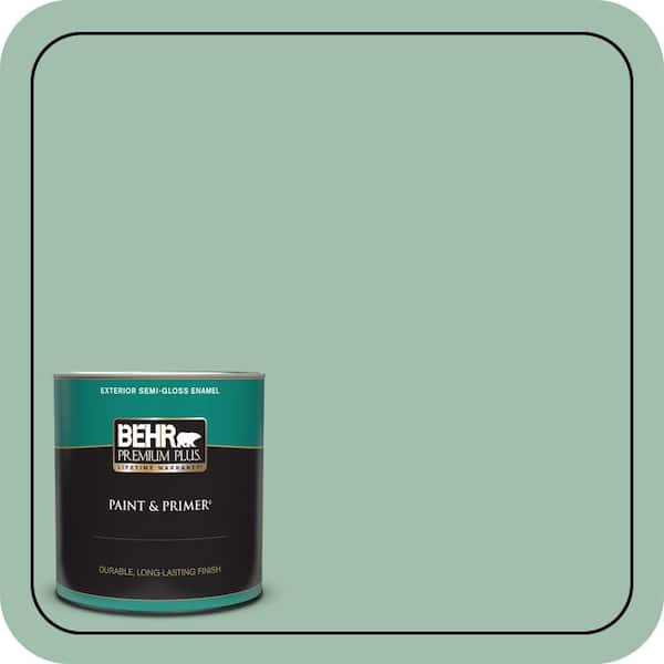 BEHR PREMIUM PLUS 1 qt. #MQ6-13 Spring Reflection Semi-Gloss Enamel Exterior Paint & Primer