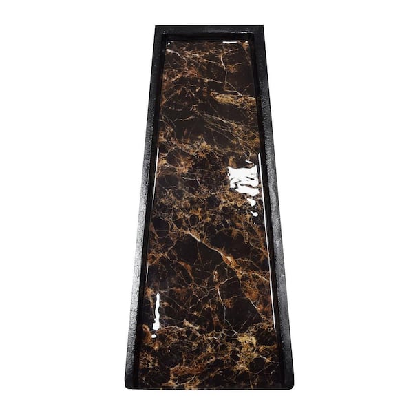 Brown Faux Marble Cast Aluminum Downspout Gutter 24 in. Splash Block