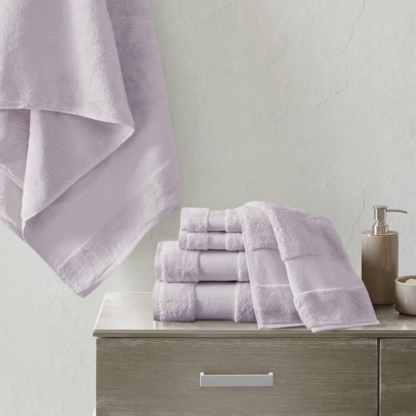 MADISON PARK Signature Turkish 6-Piece Lavender Cotton Bath Towel Set