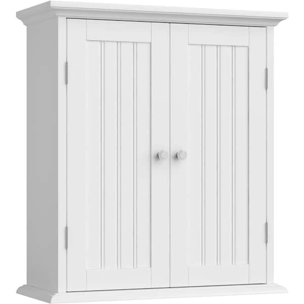 21.1 in. W x 8.8 in. D x 24 in. H Bathroom Storage Wall Cabinet with 2 Door and Adjustable Shelves in White