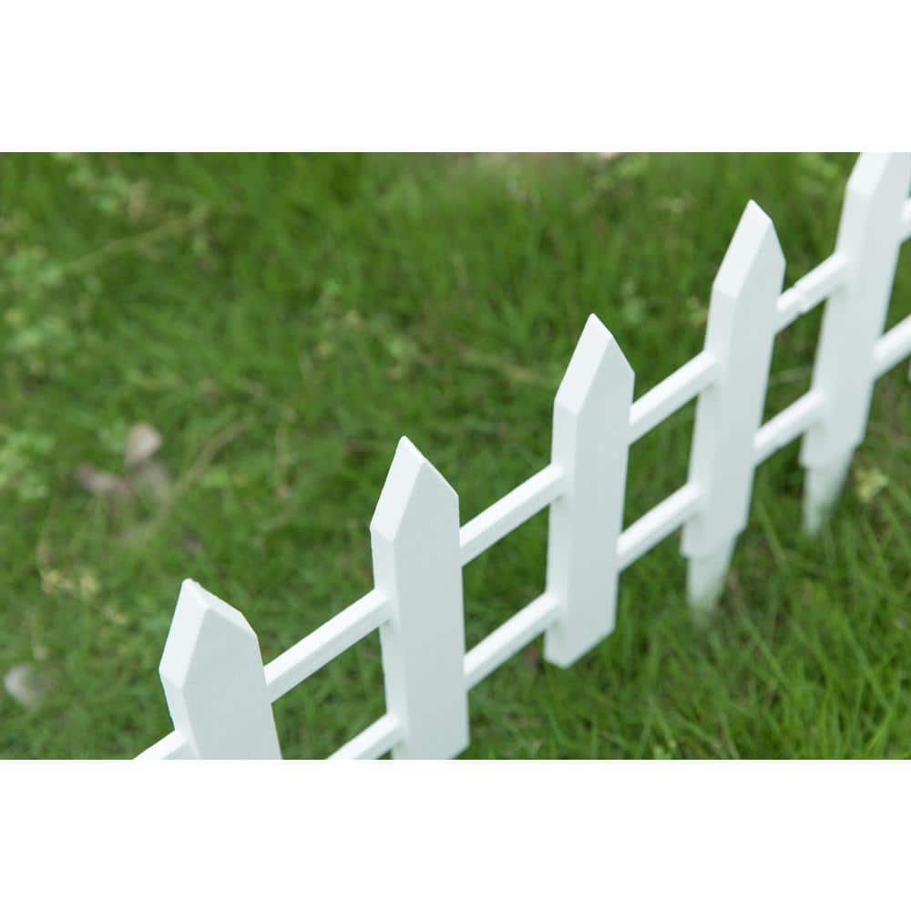 White Vinyl Garden Picket Fence Panel, 12 x 21.75 Inches