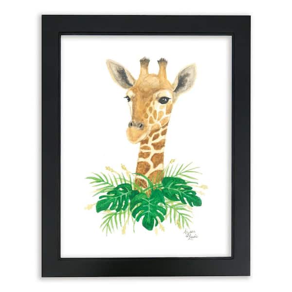 Unbranded Safari Littles "Giraffe" by Alyssa Lewis Individual Black Framed Animal Art Print 20 in. x 16 in.