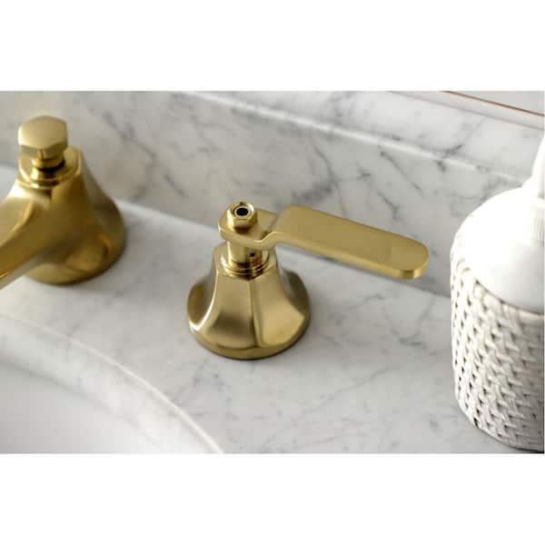 Whitaker 8 inch Widespread 2-Handle Bathroom Faucet in Antique Brass