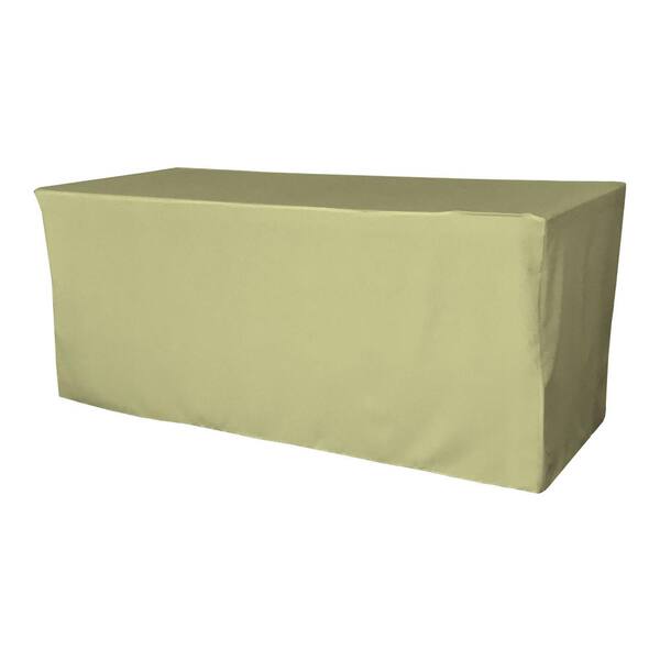 LA Linen 96 in. L x 30 in. W x 30 in. H Sage Polyester Poplin Fitted Tablecloth