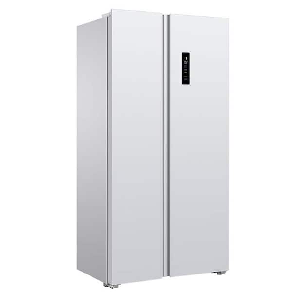 Impecca 36 in. 18.8 cu. ft. Side by Side Refrigerator, Frost Free Defrost,  LED Lighting, Recessed Handle in White M-RS1963W-974 - The Home Depot