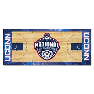 University of Connecticut NCAA Men's Basketball National Championship Logo Blue Court Runner Rug - 30 in. x 72 in.