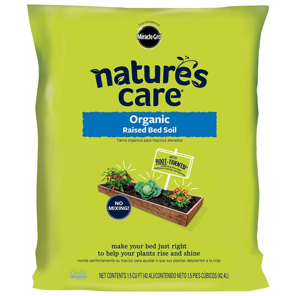 Miracle Gro Nature S Care 1 5 Cu Ft Raised Bed Soil The Home Depot