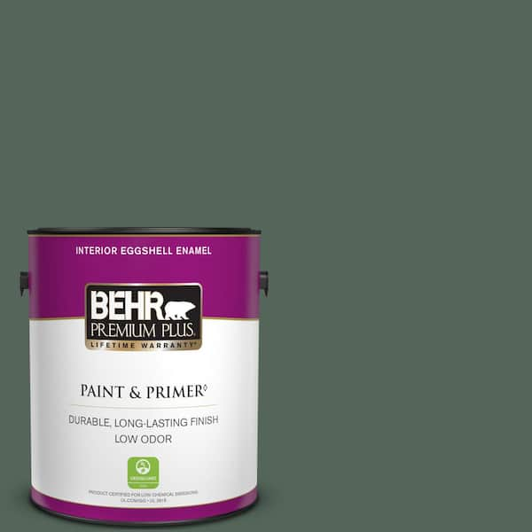 BEHR PREMIUM PLUS 1 gal. #460F-6 Medieval Forest Eggshell Enamel Low Odor Interior Paint & Primer